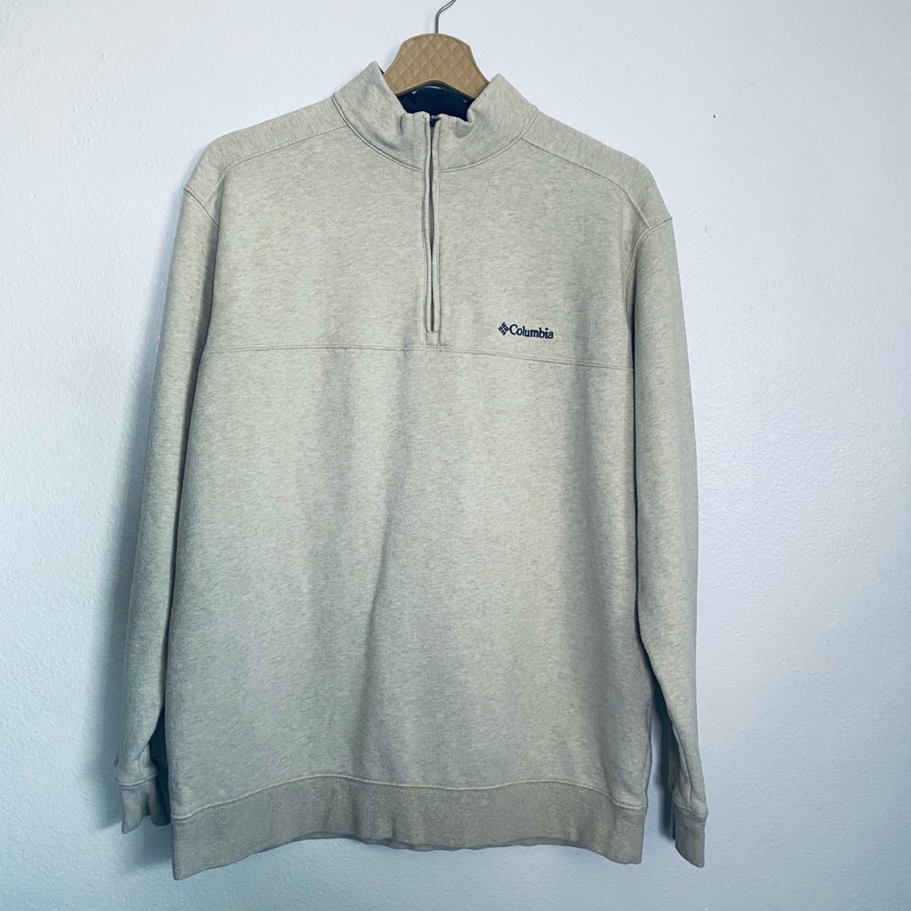 Columbia Men's Beige Zip-Up Sweater